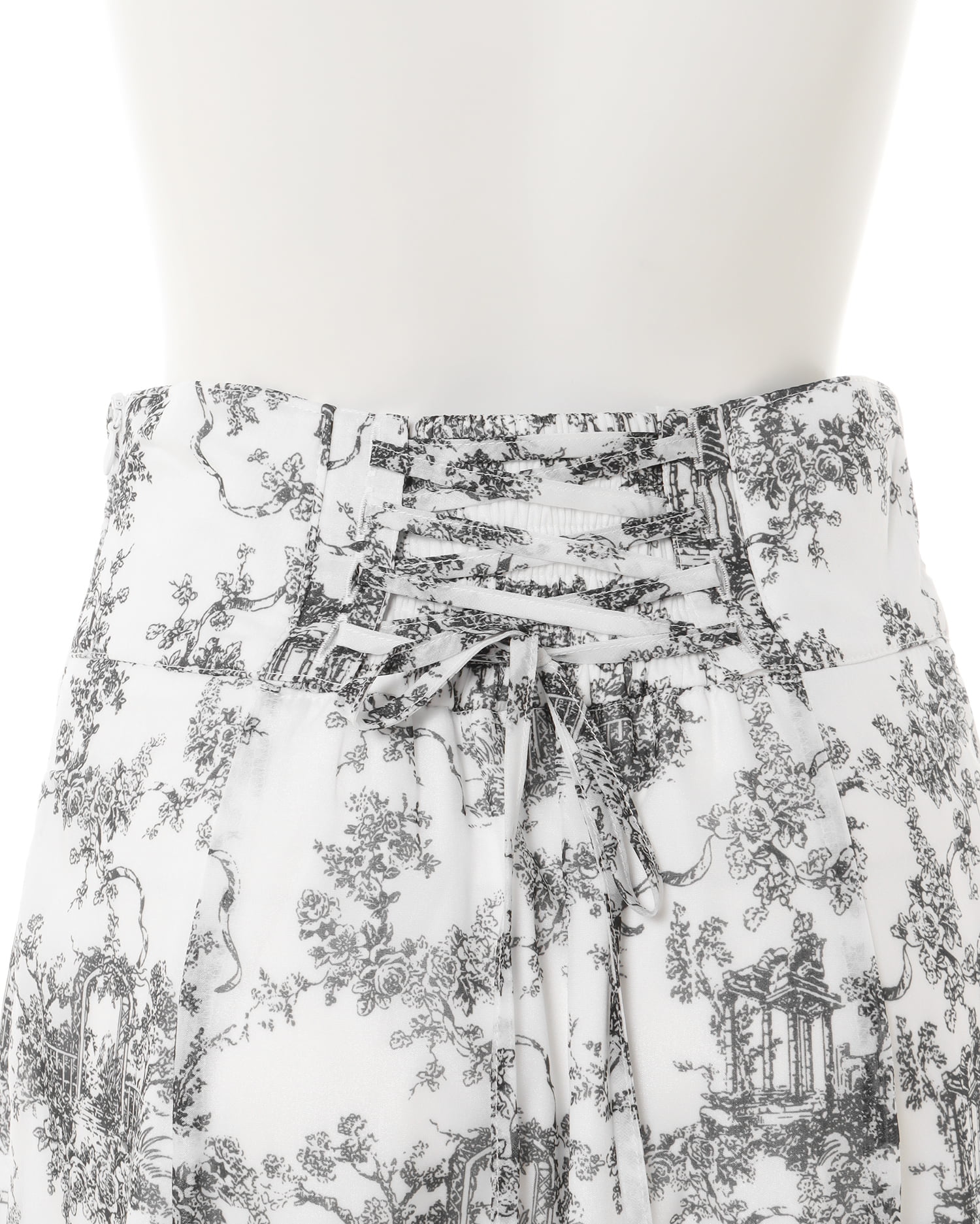 モノトーン花柄シアーBACKレースUPマーメイドスカート｜INGNI