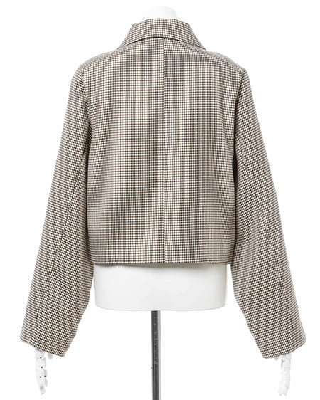 INGNI(イング) 袖スリットショート/ジャケット(セットアップ対応) ブラウン/チェック