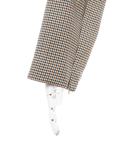 INGNI(イング) 袖スリットショート/ジャケット(セットアップ対応) ブラウン/チェック