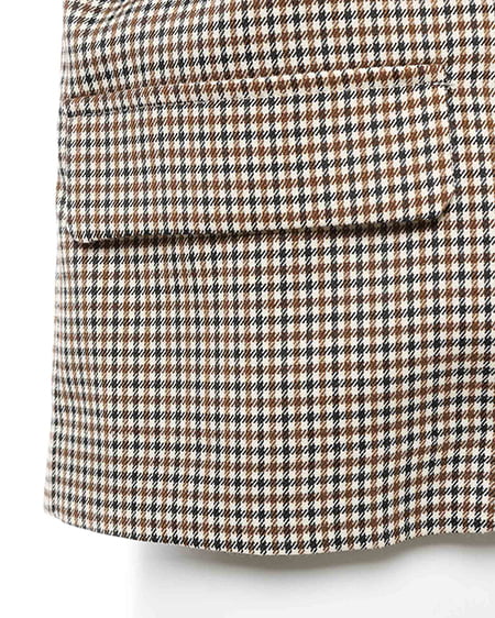 INGNI(イング) 袖スリットショート/ジャケット(セットアップ対応) ブラウン/チェック