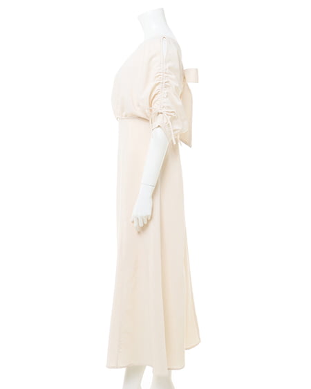 INGNI(イング) Backリボンドロストトップス+フレアキャミワンピース/SET アイボリー