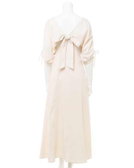 INGNI(イング) Backリボンドロストトップス+フレアキャミワンピース/SET アイボリー