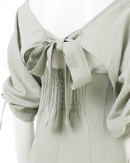 INGNI(イング) BACKリボンドロストトップス+フレアキャミワンピースSET ミントグリーン