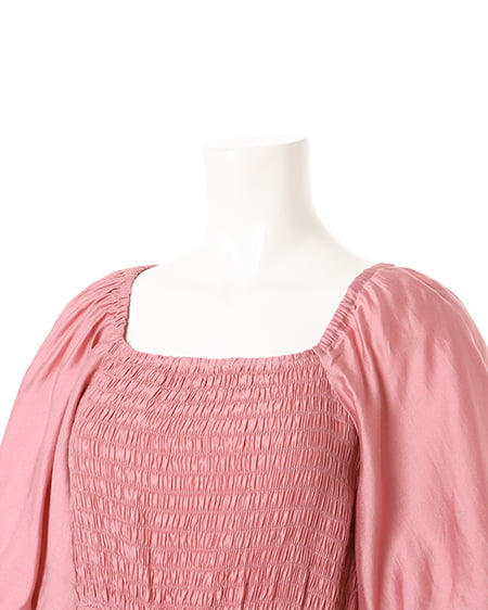 INGNI(イング) Backリボンスクエアネックバルーンスリーブ/ワンピース ピンク