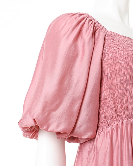 INGNI(イング) Backリボンスクエアネックバルーンスリーブ/ワンピース ピンク