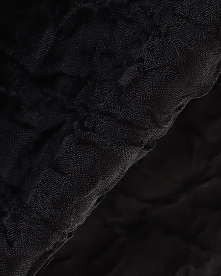 INGNI(イング) 肩リボンぽこぽこシャーリングワンピース クロ