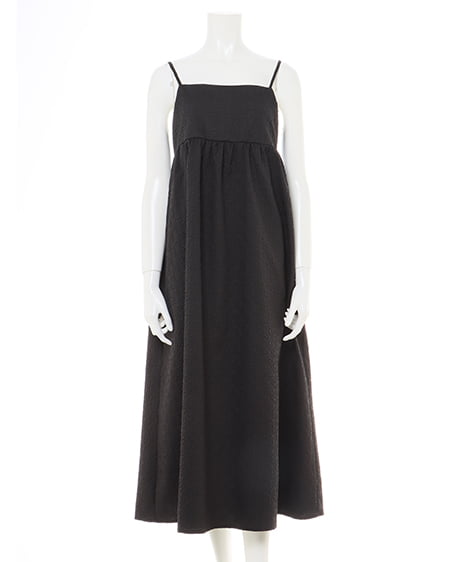 INGNI(イング) ふくれジャガードキャミワンピース クロ