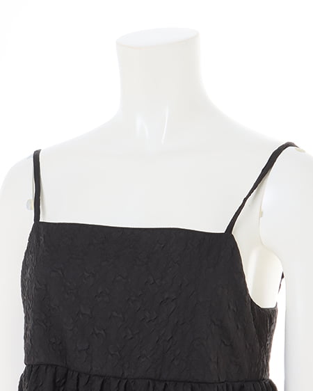 INGNI(イング) ふくれジャガードキャミワンピース クロ