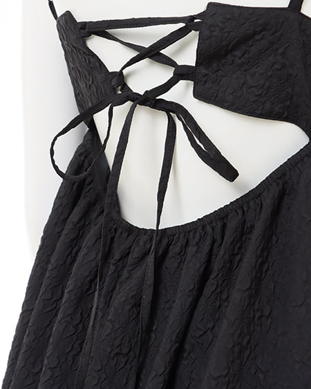 INGNI(イング) ふくれジャガードキャミワンピース クロ