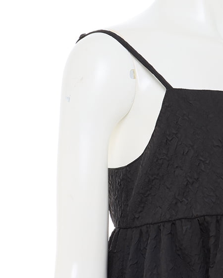 INGNI(イング) ふくれジャガードキャミワンピース クロ