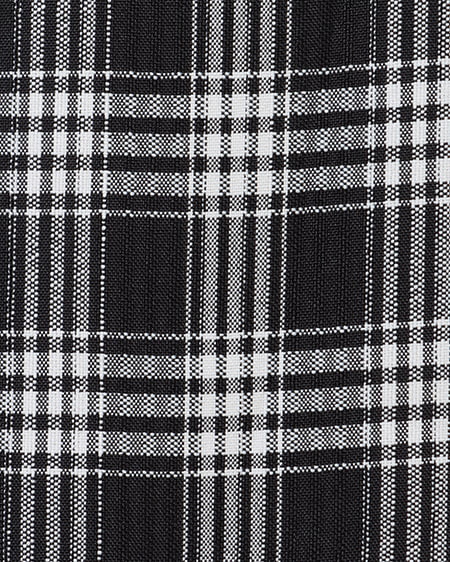 INGNI(イング) 肩リボンシャーリングチェック柄ワンピース クロ/チェック