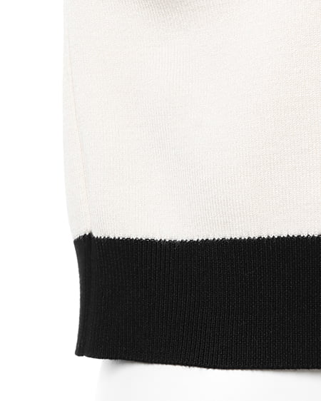 INGNI(イング) 配色装飾ボタンニットカーディガン アイボリー/クロ