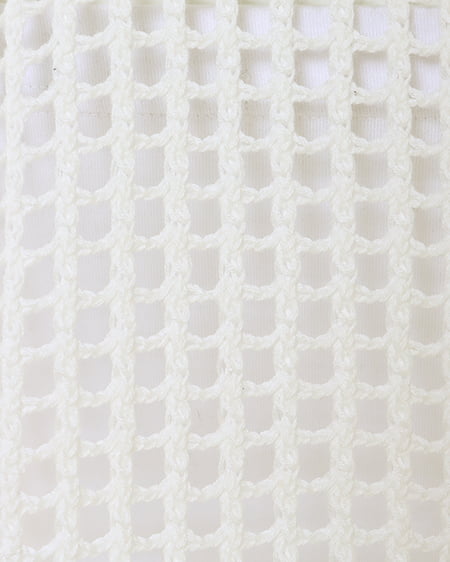 INGNI(イング) 2WAYショート丈メッシュ柄ニットカーディガン オフホワイト