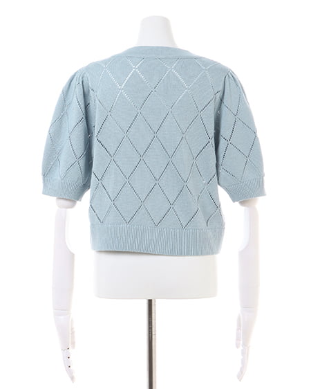 INGNI(イング) ラインストーンニットカーディガン ブルー