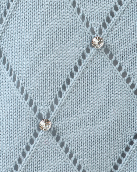 INGNI(イング) ラインストーンニットカーディガン ブルー