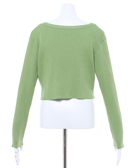 INGNI(イング) フロントチェーン付ボレロニット+キャミSET ライトグリーン