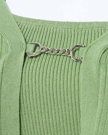 INGNI(イング) フロントチェーン付ボレロニット+キャミSET ライトグリーン