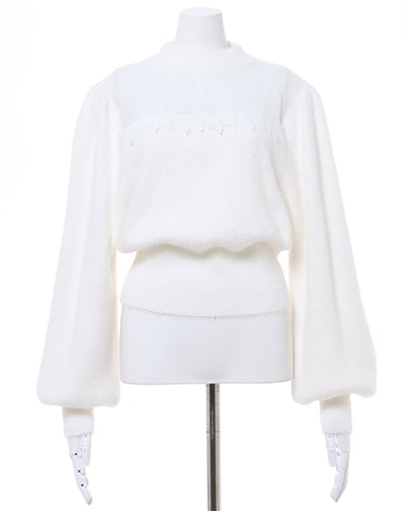 INGNI（イング） フェザーヤーンデコルテシアーニット ｵﾌﾎﾜｲﾄ