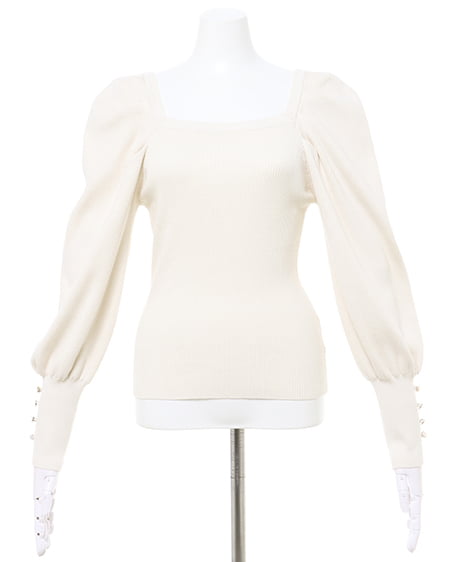 INGNI(イング) スクエアネックニット オフホワイト