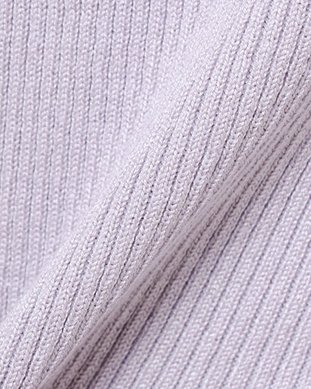 INGNI(イング) スクエアネック異素材肩リボン5分袖ニット グレージュ