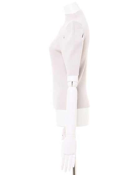 INGNI(イング) デコルテオープンパワショル5分袖ニット グレージュ