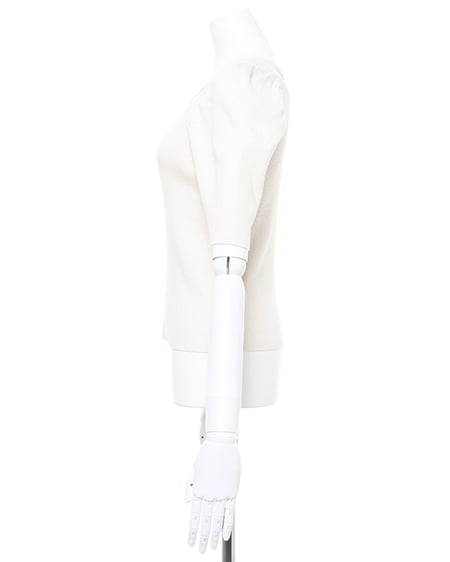 INGNI(イング) ホルタースクエアネック5分袖ニット アイボリー