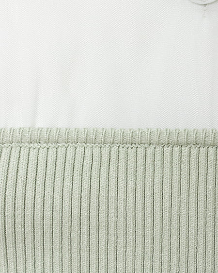 INGNI(イング) 袖フリルボウタイブラウス/ドッキングニット ミントグリーン