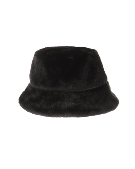 INGNI(イング) ふわふわエコファーバケットハット クロ