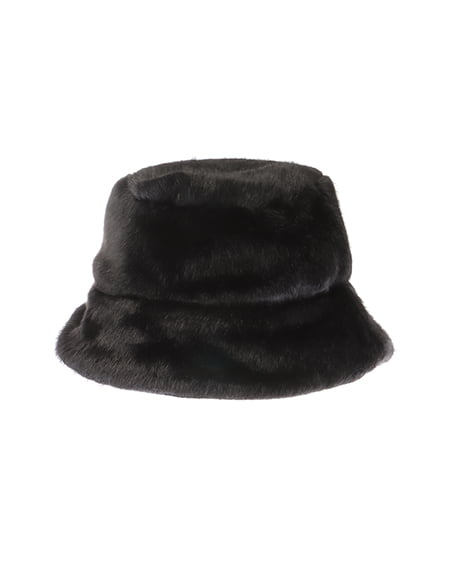 INGNI(イング) ふわふわエコファーバケットハット クロ