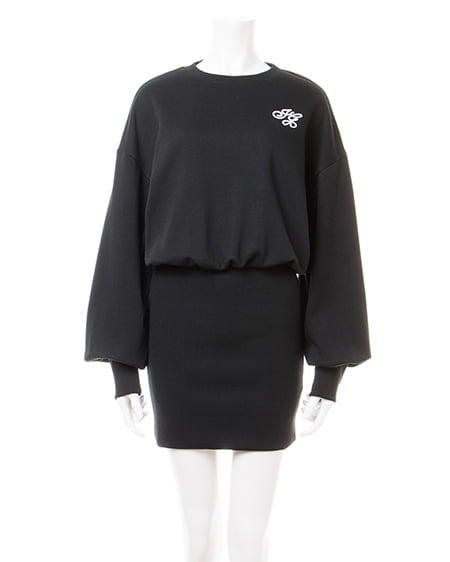 INGNI(イング) 胸ロゴスウェットチュニックワンピース クロ