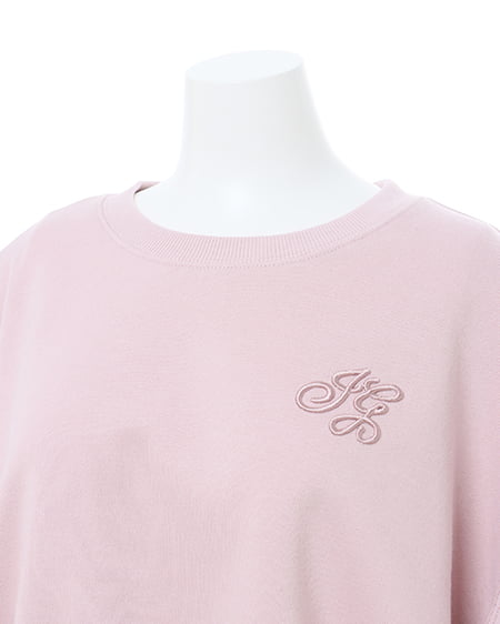 INGNI(イング) 裾ドロスト胸ロゴショートスウェットトップス スモークピンク