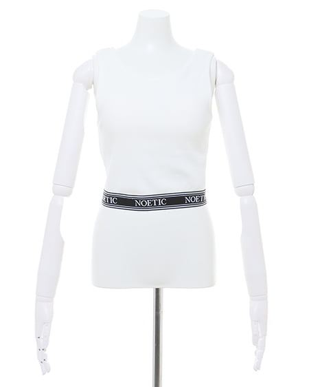 INGNI（イング） 裾ゴムロゴ配色リブタンク ｵﾌﾎﾜｲﾄ