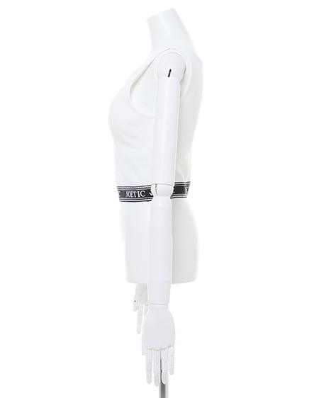 INGNI（イング） 裾ゴムロゴ配色リブタンク ｵﾌﾎﾜｲﾄ