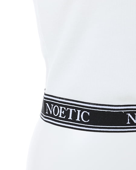 INGNI（イング） 裾ゴムロゴ配色リブタンク ｵﾌﾎﾜｲﾄ