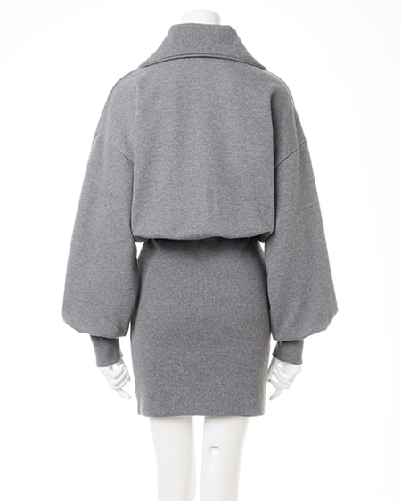 INGNI(イング) ハーフZIPチュニックワンピース チャコールグレー