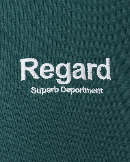 INGNI(イング) ハーフZIP裾ドロスト胸ロゴ袖ラインスウェットチュニック グリーン