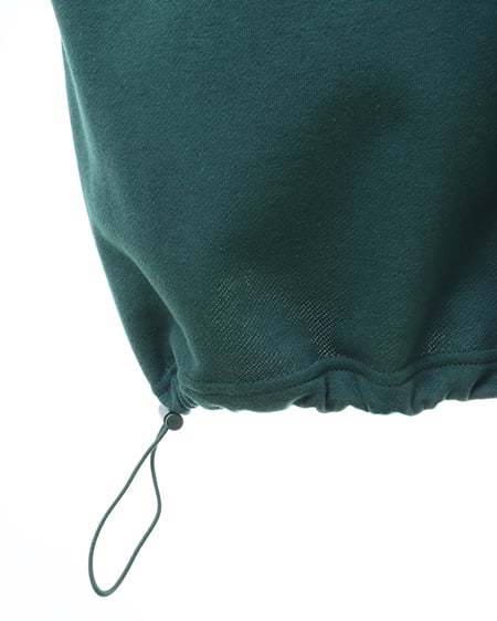 INGNI(イング) ハーフZIP裾ドロスト胸ロゴ袖ラインスウェットチュニック グリーン