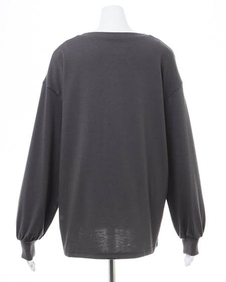 INGNI（イング） かすれプリントロゴチュニックロングTシャツ ｽﾐｸﾛ