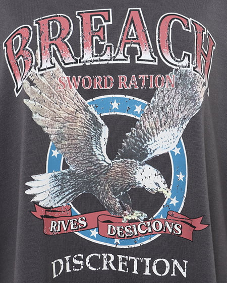 INGNI(イング) イーグルロゴロングTシャツ スミクロ/アカ