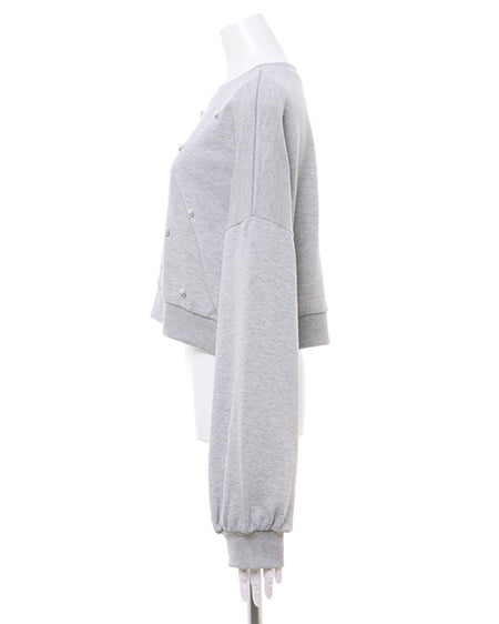 INGNI(イング) パールビジュー付スウェットプルオーバー グレー