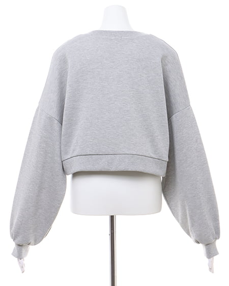 INGNI(イング) パールビジュー付スウェットプルオーバー グレー