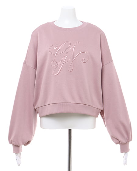 INGNI(イング) イニシャル刺しゅうロゴプルオーバー スモークピンク