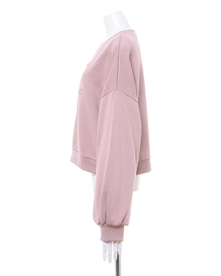 INGNI(イング) イニシャル刺しゅうロゴプルオーバー スモークピンク