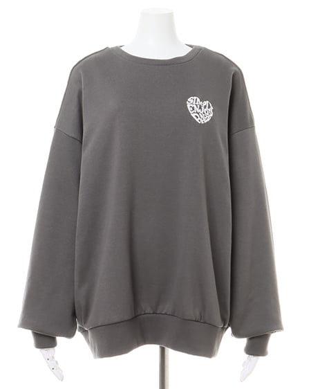 INGNI(イング) Backハートロゴサガラ刺しゅうチュニック チャコールグレー