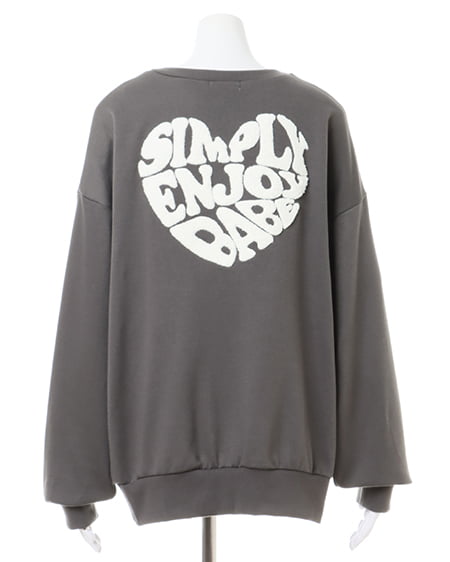 INGNI(イング) Backハートロゴサガラ刺しゅうチュニック チャコールグレー