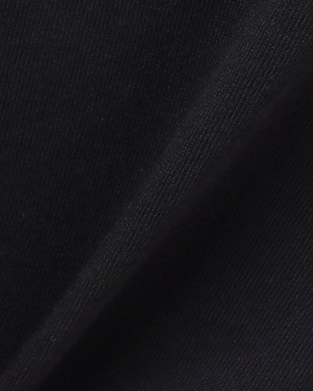 INGNI(イング) ハーフZIP裾ドロスト配色袖ラインショートトップス クロ