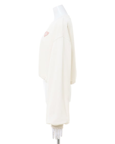 INGNI（イング） 胸ワッペンハートロゴスウェットプルオーバー ｱｲﾎﾞﾘｰ