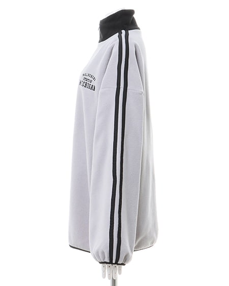 INGNI(イング) ハーフジップ配色サイドラインフリーストップス グレー