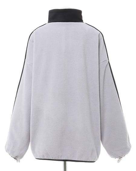 INGNI(イング) ハーフジップ配色サイドラインフリーストップス グレー