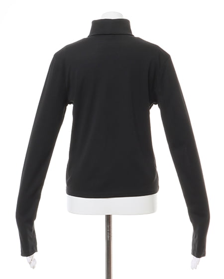 INGNI(イング) 胸刺しゅうロゴカットタートルトップス クロ